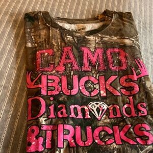 Buck Wear Women's Camo Tee - Pink and Brown
